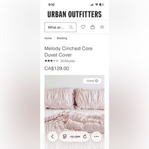 Urban Outfitters Melody Cinched Duvet Cover- FULL/QUEEN